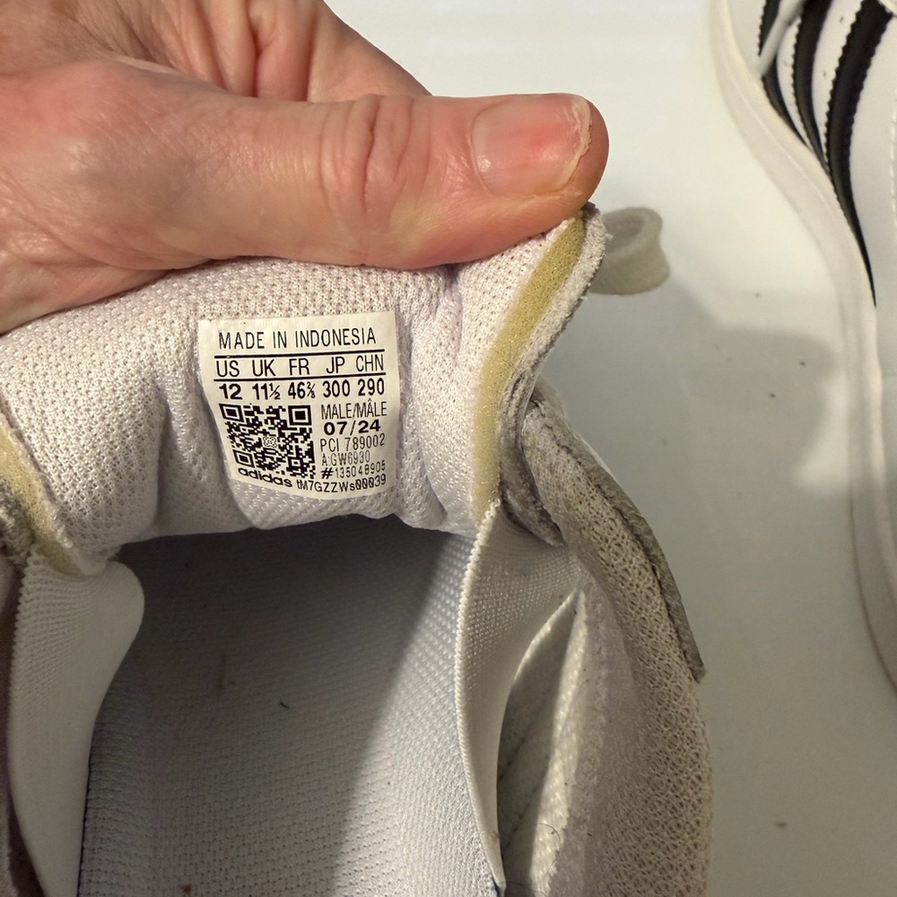 Adidas Superstar ADV White Sneakers with Black Stripes and Gold Accents - Picture 6 of 10